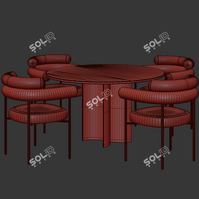 Modern Dining Chair Table132 Unique 3D model image 5