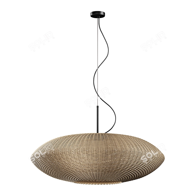 Rattan Pendant Light, Bottega Intreccio 3D model image 1