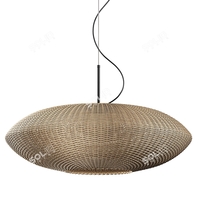 Rattan Pendant Light, Bottega Intreccio 3D model image 3