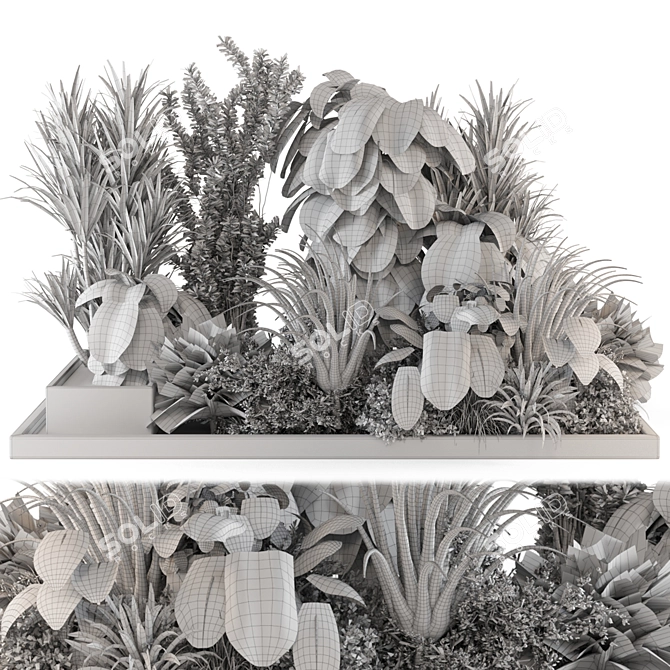 Garden Set Trees and Bushes 3D model image 6