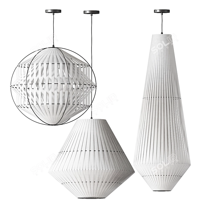 Elegant Kahdu Pendant Lights 3D model image 5