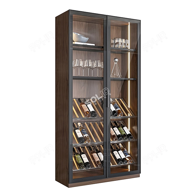 Modern Wine Rack Organizer 3D 3D model image 1