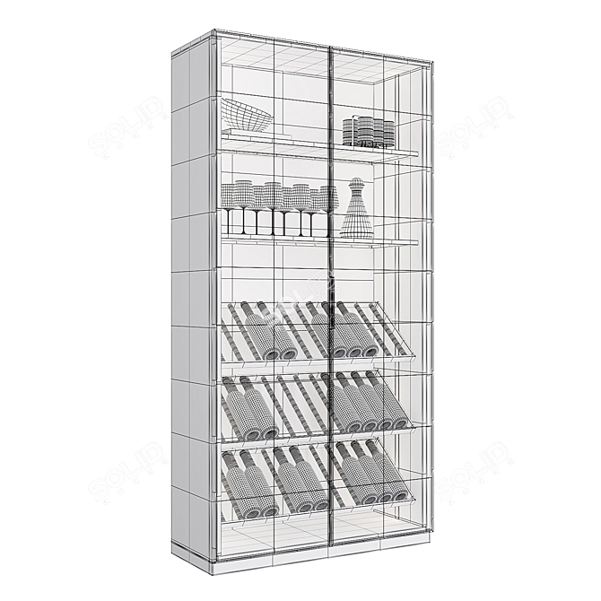 Modern Wine Rack Organizer 3D 3D model image 3