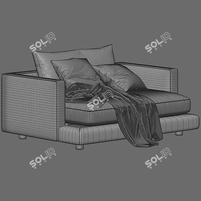 Sleek Flexform Long Island Armchair 3D model image 5