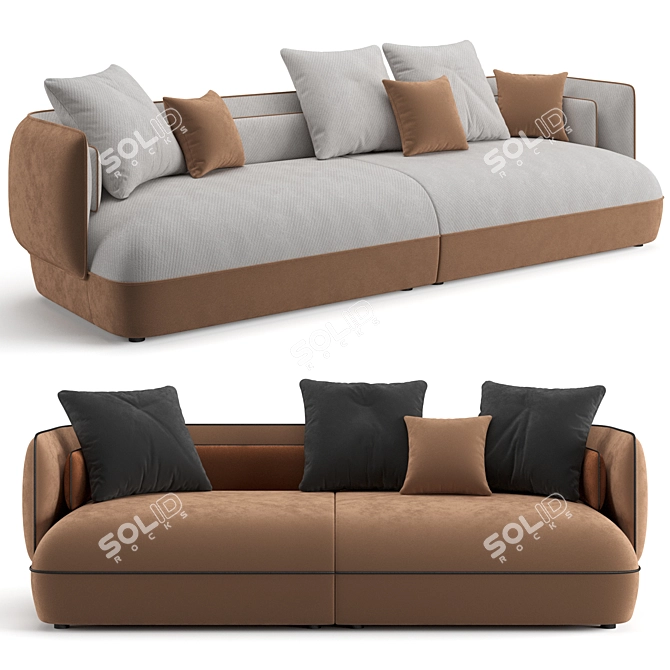 Trussardi Nebula Sofa 254 cm 3D model image 1