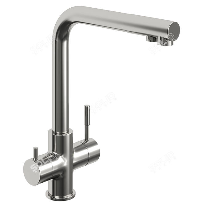 Domaci Ливорно Brushed Steel Kitchen Faucet 3D model image 1