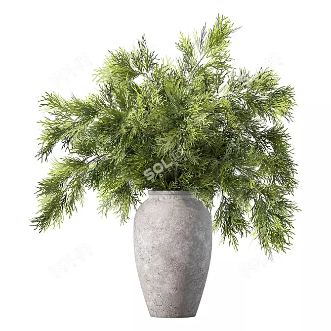 Elegant Bouquet Plant Sculpture 3D model image 1