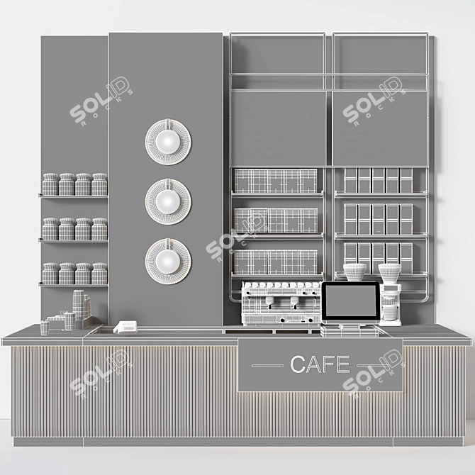 Modern Style Cafe 3D Model 3D model image 3