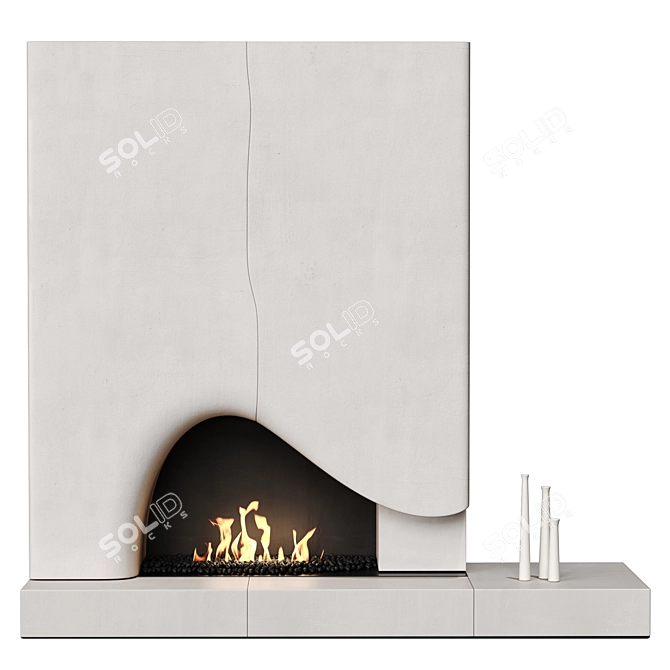 Modern Bio Fireplace 3D model image 1