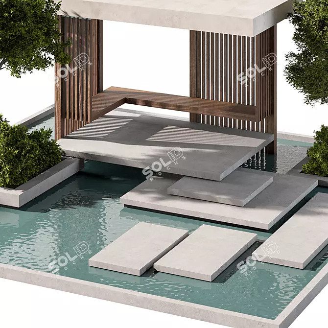 Sleek Outdoor Furniture Set 3D model image 2