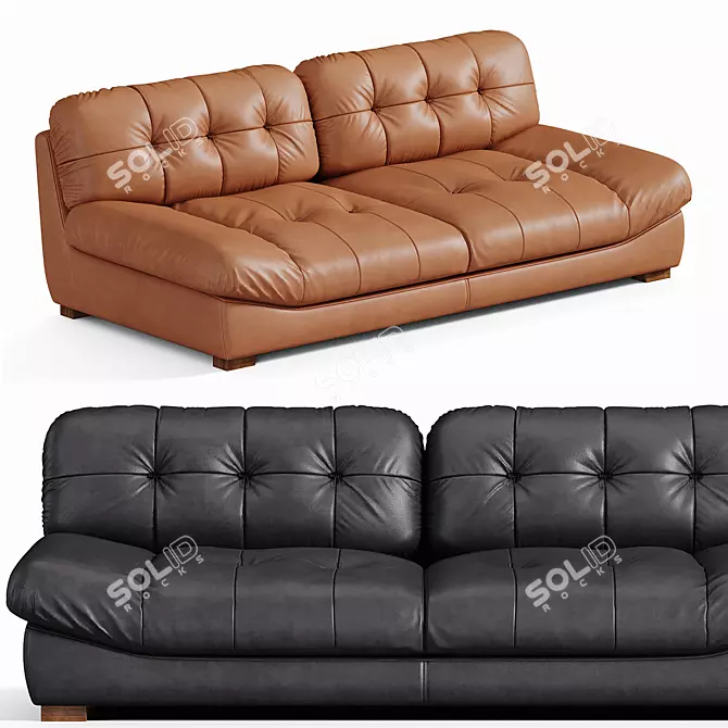 Luxury Harlan Leather Sofa, 3Ds Max Model 3D model image 4