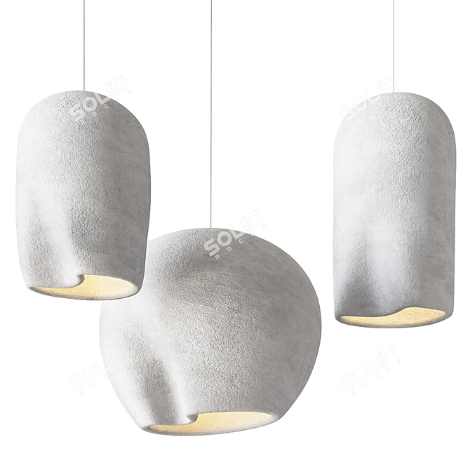 Sleek Metal Bucket Pendant Lamps 3D model image 1