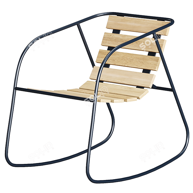 Modern Nostalgic Rocking Chair 3D model image 1