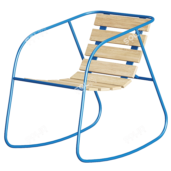 Modern Nostalgic Rocking Chair 3D model image 2