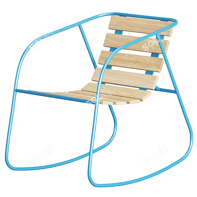 Modern Nostalgic Rocking Chair 3D model image 3