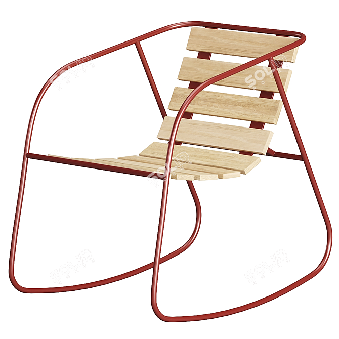 Modern Nostalgic Rocking Chair 3D model image 4