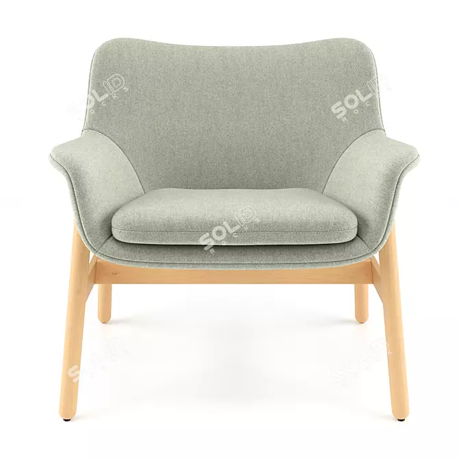 Contemporary Vedbo Armchair in Light Green 3D model image 2