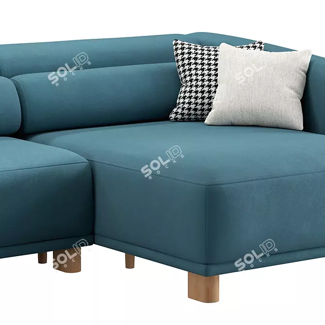 Modern Velvet Corner Sofa 3D model image 5