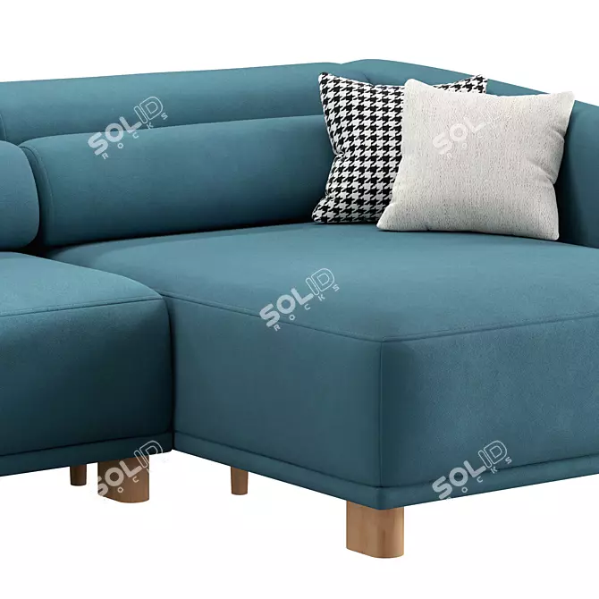 Modern Velvet Corner Sofa 3D model image 12