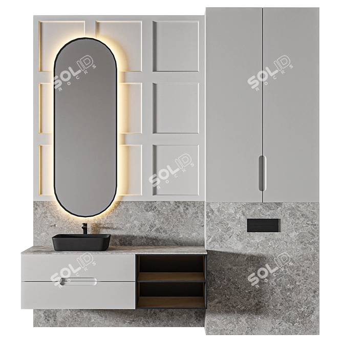 Luxury Bathroom 3D Model Set 3D model image 1
