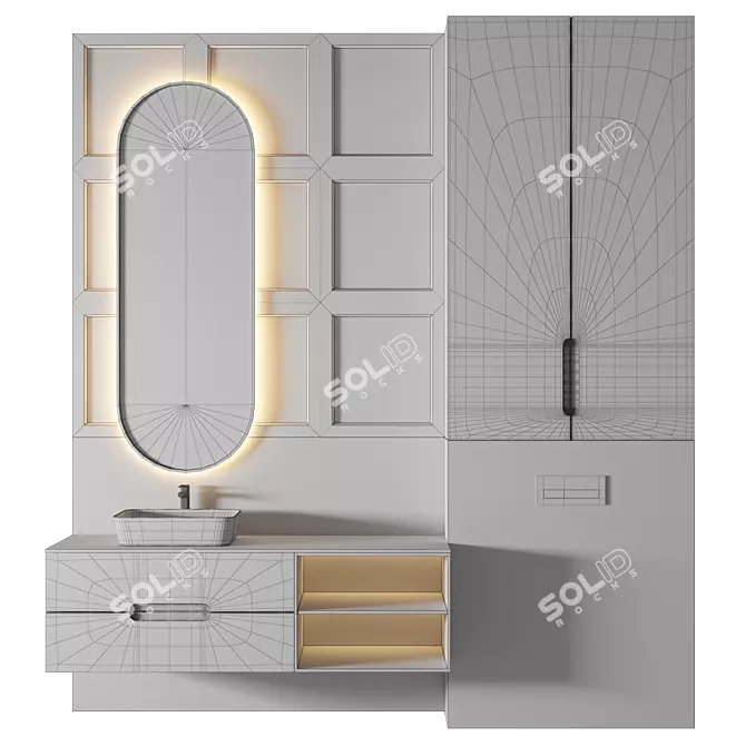 Luxury Bathroom 3D Model Set 3D model image 2