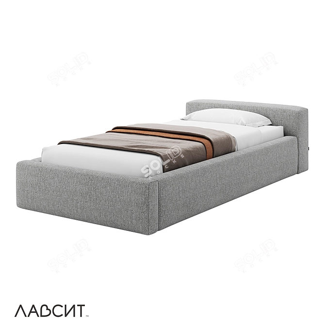 Luxury Minimalist Bed with Orthopedic Mattress 3D model image 1