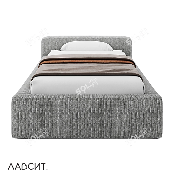 Luxury Minimalist Bed with Orthopedic Mattress 3D model image 2
