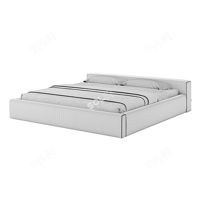 Luxury Minimalist Bed Casper 3D model image 3