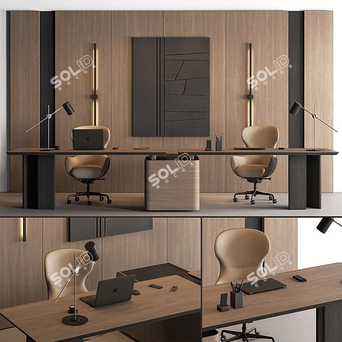 Executive Manager Desk - Office Furniture 3D model image 1