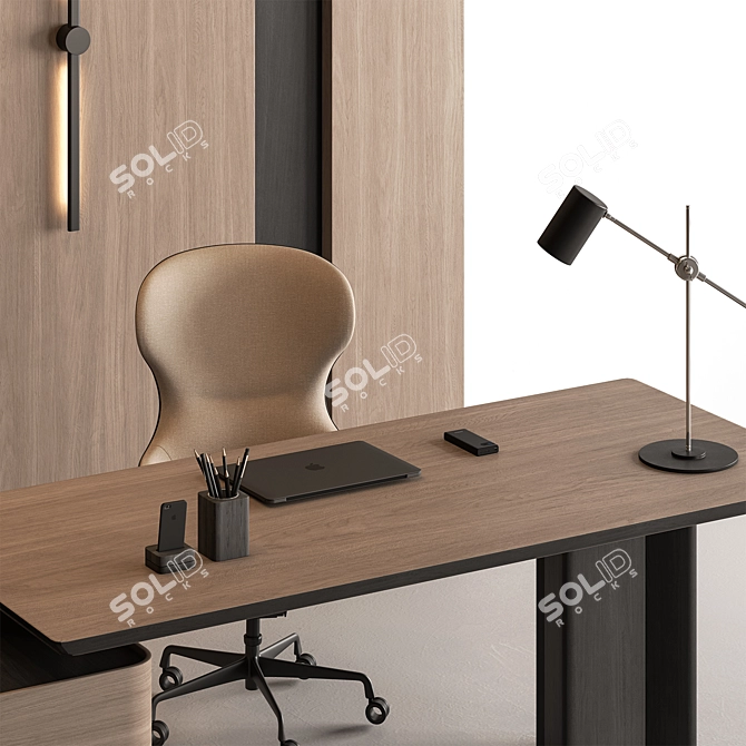 Executive Manager Desk - Office Furniture 3D model image 2