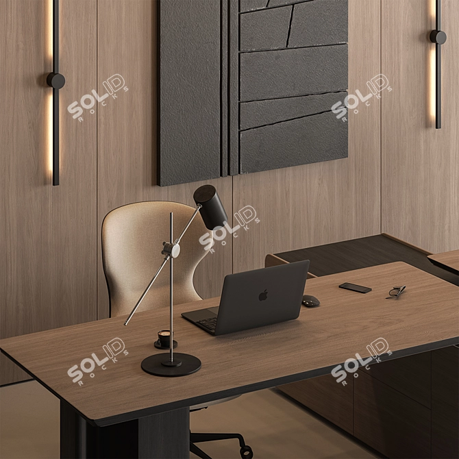 Executive Manager Desk - Office Furniture 3D model image 3