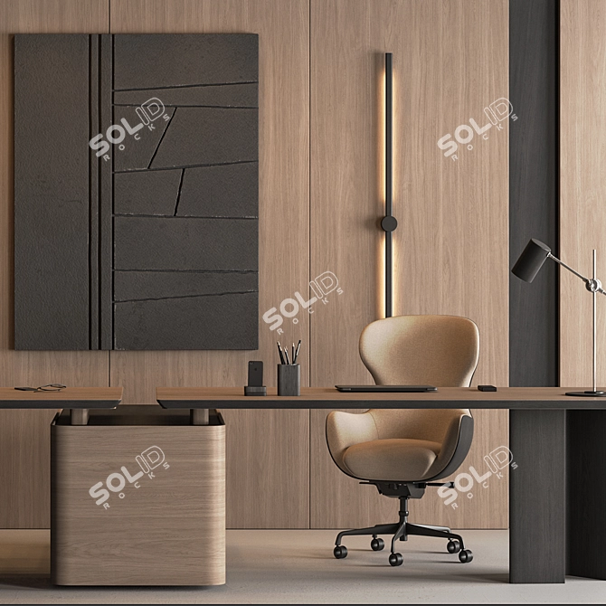 Executive Manager Desk - Office Furniture 3D model image 4