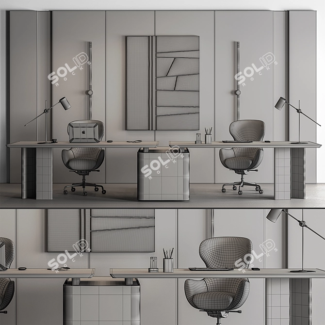 Executive Manager Desk - Office Furniture 3D model image 5