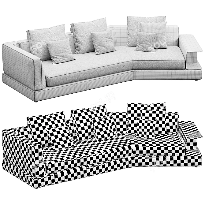 Modern Comfort: Bonaldo Liam Sofa 3D model image 6