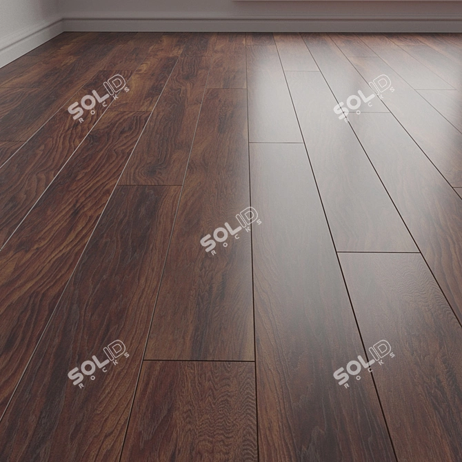 Vintage Hickory 3D Parquet Flooring 3D model image 1