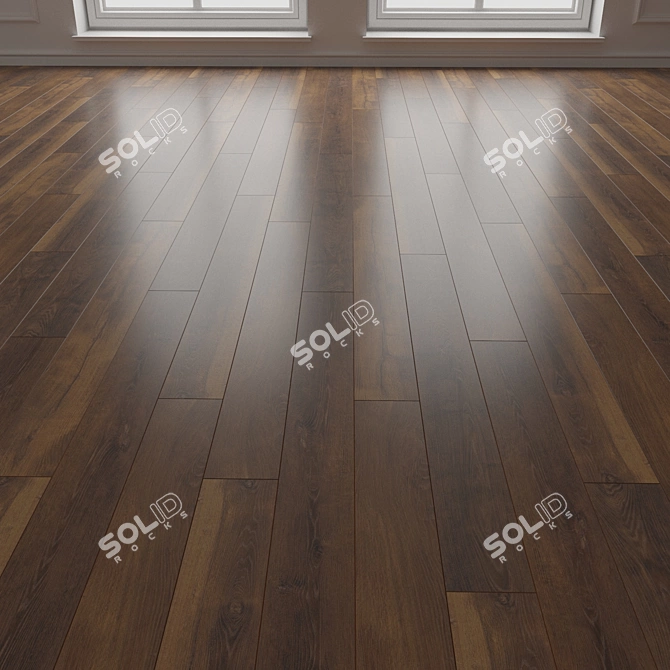 Vintage Oak Floor Texture Set 3D model image 3