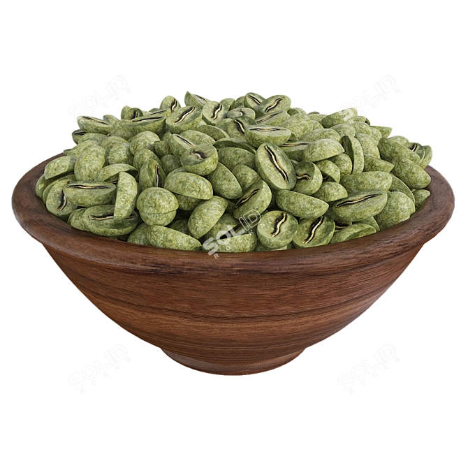 Organic Coffee Bean Bowl 3D model image 1