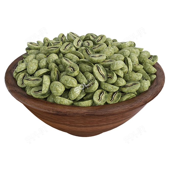 Organic Coffee Bean Bowl 3D model image 2