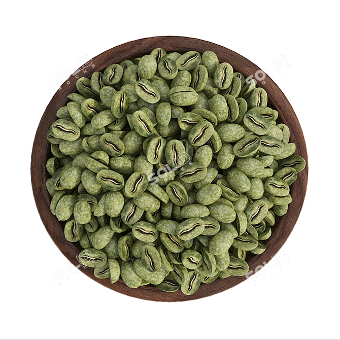 Organic Coffee Bean Bowl 3D model image 5