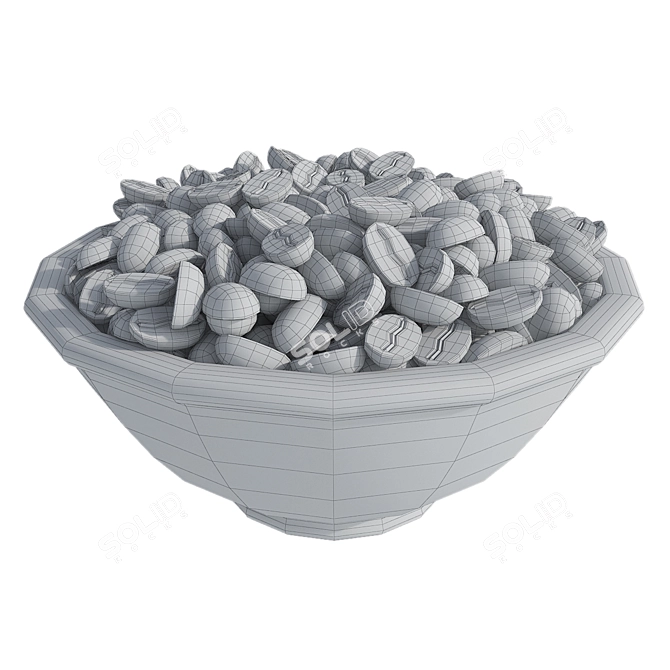 Organic Coffee Bean Bowl 3D model image 6