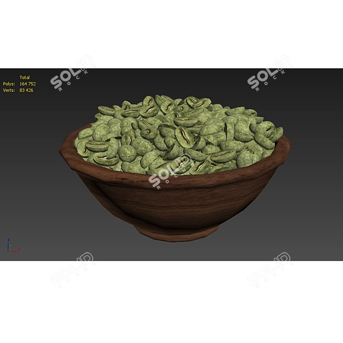 Organic Coffee Bean Bowl 3D model image 7