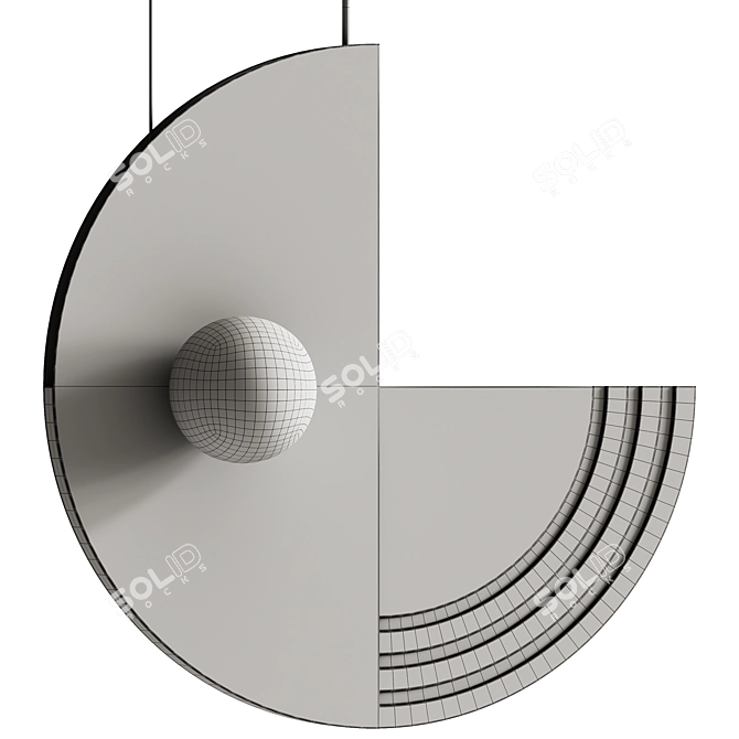 Elegant Regina Iron Pendant Lamp 3D model image 5