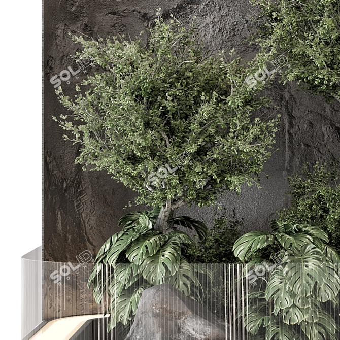 Glass-Enclosed Indoor Plant Garden Set 3D model image 5