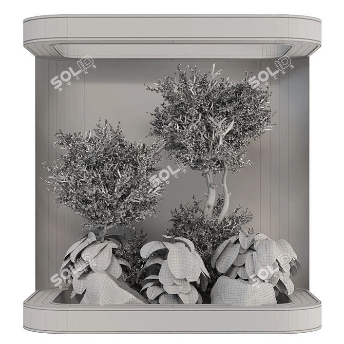 Glass-Enclosed Indoor Plant Garden Set 3D model image 7