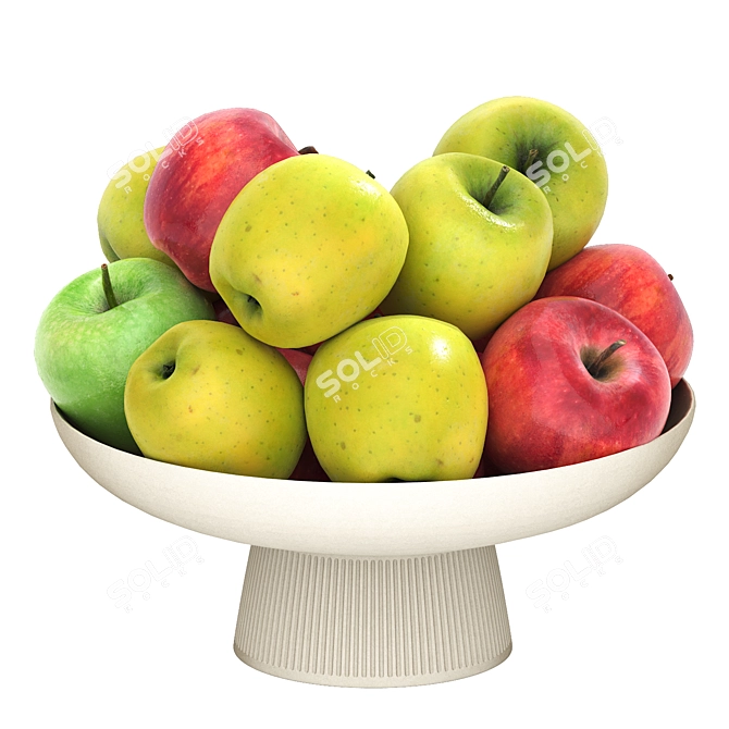 Fruit-Filled Bowl 3D Model 3D model image 1