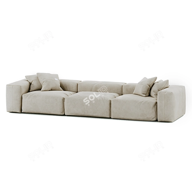 Modular Sofa with Cushions 3D model image 3