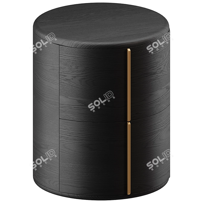 Modern Round Black Coffee Table 3D model image 1