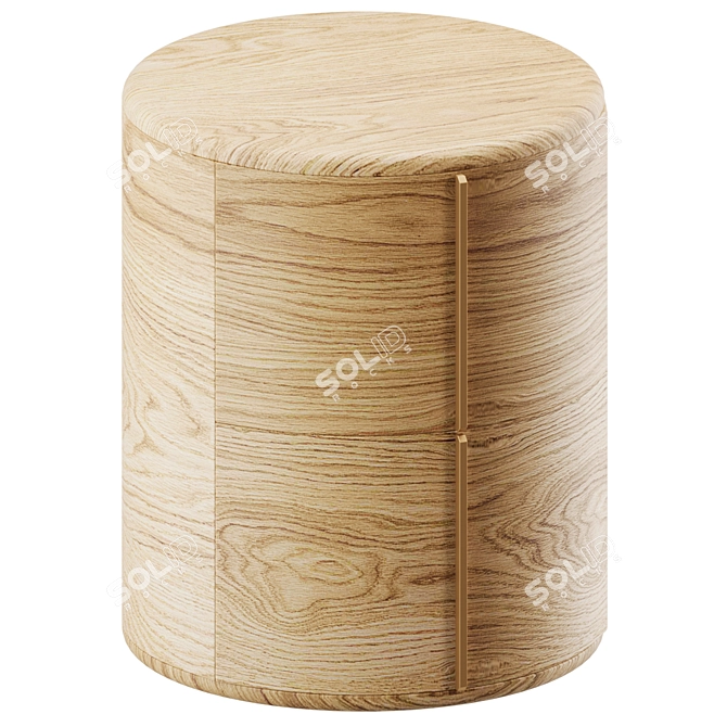 Modern Round Black Coffee Table 3D model image 2