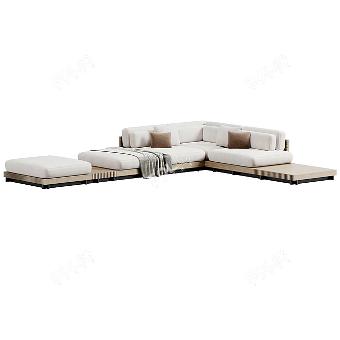 Modern Sustainable Outdoor Sofa Design 3D model image 2