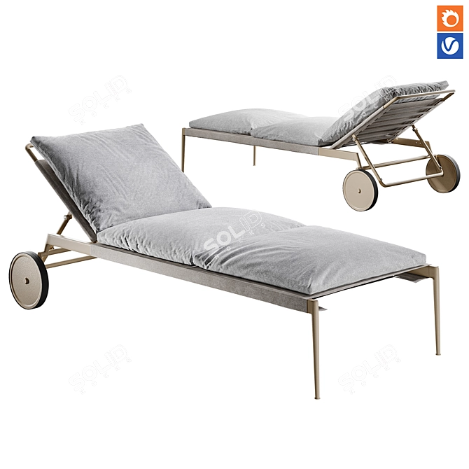 Atlante Light Outdoor Chaise Longue 3D model image 1